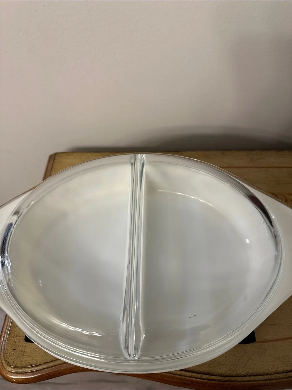 Pyrex 1960’s Golden Acorn Divided Casserole Dish with Lid
